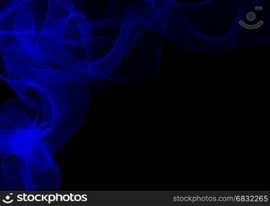 Abstract waves or smoke background illustration in blue colors