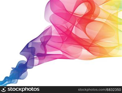 Abstract waves or smoke background illustration in spectrum colors