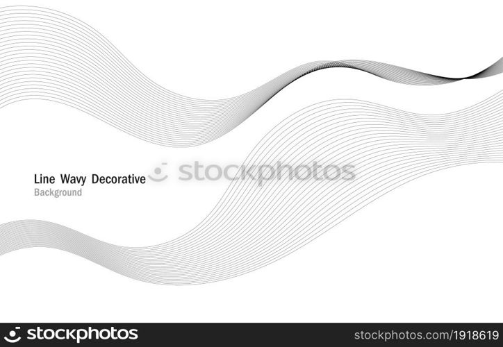 Abstract wavy line pattern stripe decorative template. White presentation artwork background. illustration vector