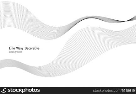 Abstract wavy line pattern stripe decorative template. White presentation artwork background. illustration vector
