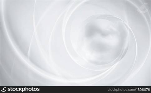Abstract white background with smooth lines and light sphere