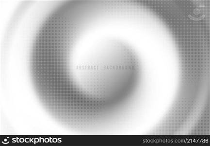 Abstract white circle pattern design artwork decoratibe template. Overlapping with halftone style circles background. Illustration vector