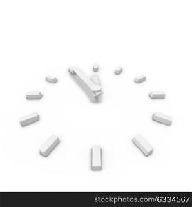 Abstract white clock 3D business background. 3D illustration.. Abstract white clock 3D business background.