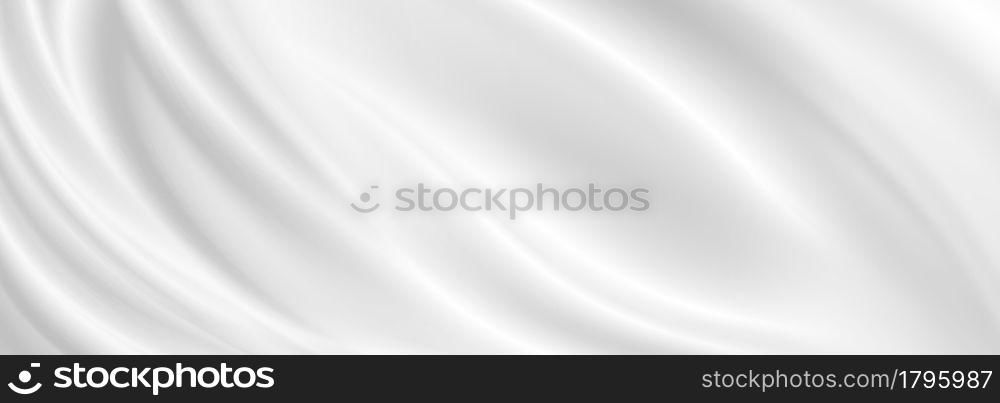 Abstract white fabric background with copy space 3D illustration