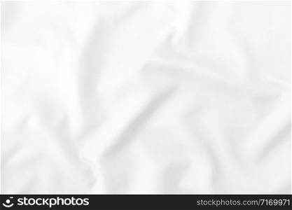 Abstract white fabric texture background. Wavy fabric