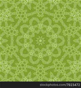 Abstract white pattern on green background