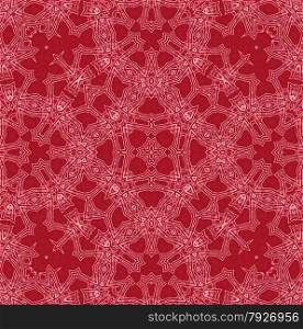 Abstract white pattern on red background