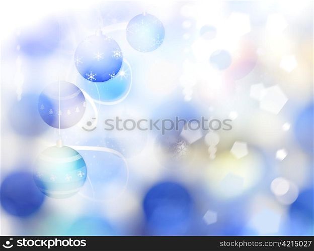 Abstract Winter Background with Christmas Decorations And Bokeh