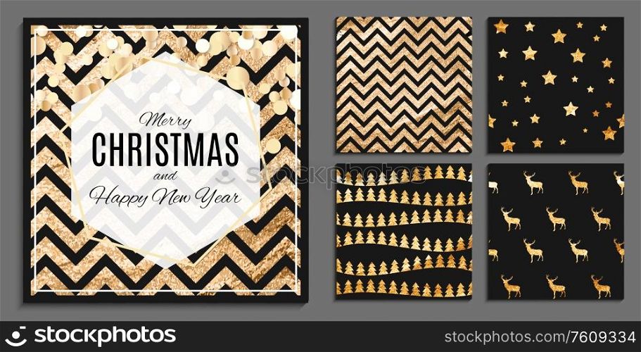 Abstract Winter, Christmas and New Year Seamless Pattern Background Set with Glitter Splash in Modern Style. Vector Illustration EPS10. Abstract Winter, Christmas and New Year Seamless Pattern Background Set with Glitter Splash in Modern Style. Vector Illustration