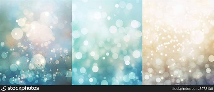 Abstract wintry sky featuring glittering bokeh backdrop, perfect for classic Xmas scene visuals by generative AI