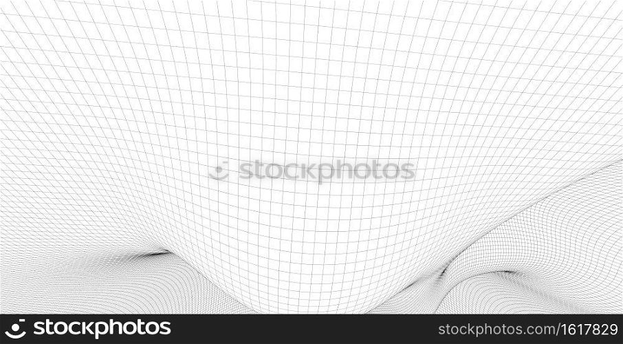 Abstract wireframe background. 3D grid technology illustration landscape. Digital Terrain Cyberspace in the Mountains with valleys.. Terrain Cyberspace in the Mountains with valleys.