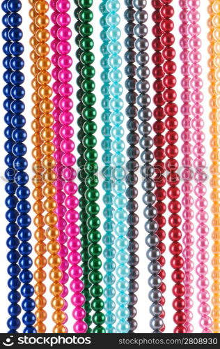 Abstract with colourful pearl necklaces