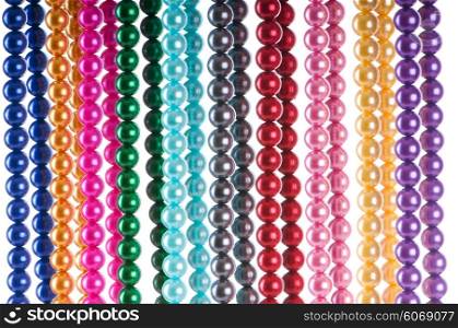 Abstract with colourful pearl necklaces