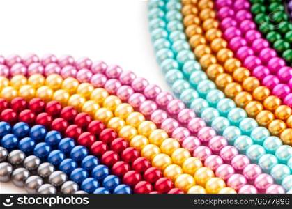 Abstract with colourful pearl necklaces