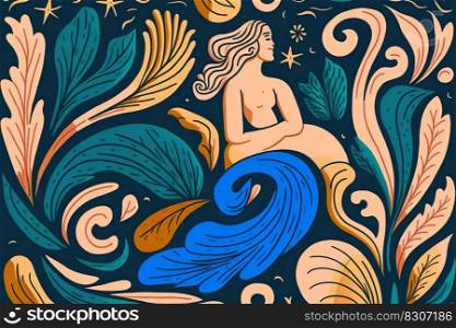 Abstract woman pattern. High quality illustration. Abstract pattern with woman. Abstract pattern wallpaper art.