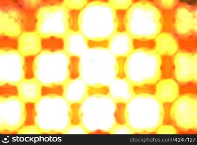 Abstract yellow and red blurred lights background.