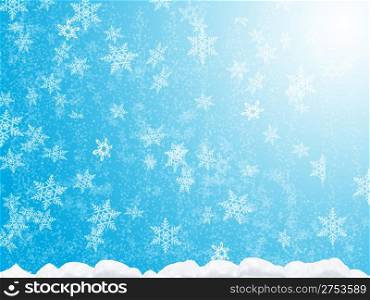 Abstraction for theme snowfall (snow falls in snowdrift)