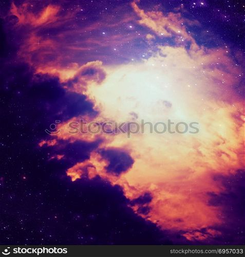 Abstractive Space Background. Dark space background with clouds and stars.