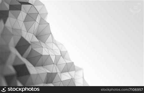 abtract black and white triangle background, 3d rendering