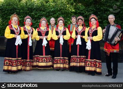 Academic chorus Russian songs in city of Moscow