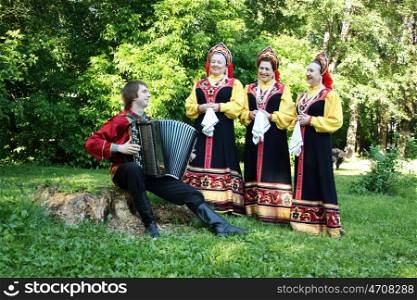 Academic chorus Russian songs in city of Moscow