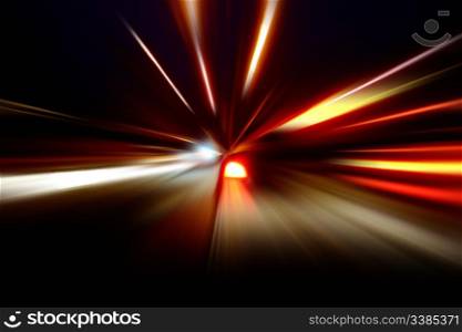 acceleration of the motion on the night road