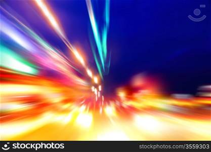 acceleration speed motion on night street