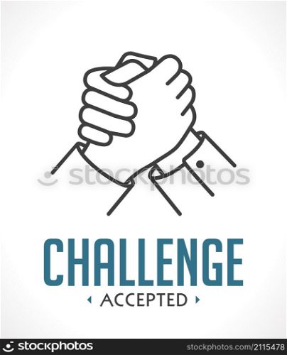 Accept the challenge icon - two embrace hands - bussines concept