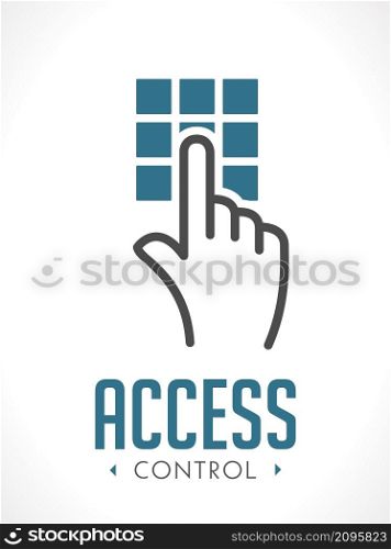Access control technology logo - hand as key concept - icon sign