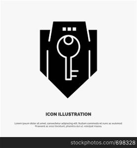 Access, Key, Protection, Security, Shield solid Glyph Icon vector