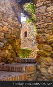 access of Arab style in the famous Palace of the Alcazaba in Malaga Spain