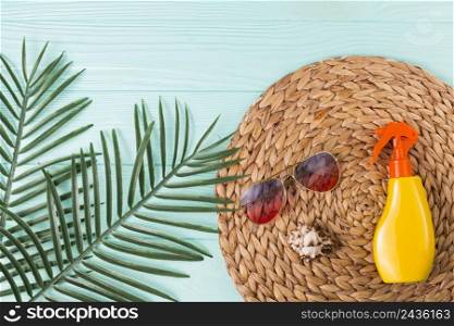 accessories beach leisure palm leaves
