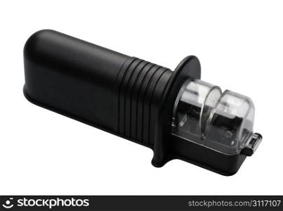 Accessory for the kitchen - knife sharpener, isolated on a white background.