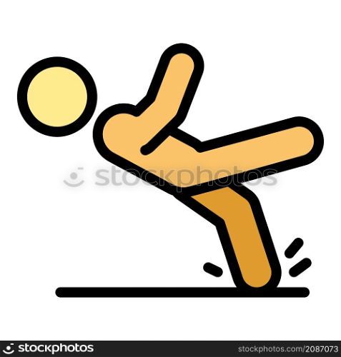 Accident person icon. Outline accident person vector icon color flat isolated. Accident person icon color outline vector