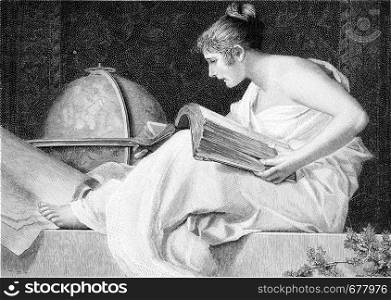According to a painting by Barbino, vintage engraved illustration. From the Universe and Humanity, 1910.
