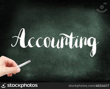 Accounting written on a blackboard