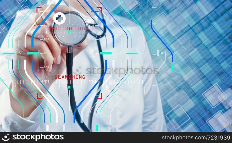 Accurate diagnosis appropriate treatment medical concept.Doctor with a stethoscope in the hands