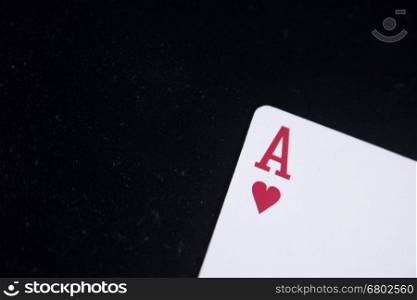 ace poker card on dark black background