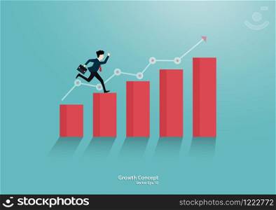 Achievement business concept, Goal and success business, Leadership, Growth, Career, Cartoon vector design, Illustration flat