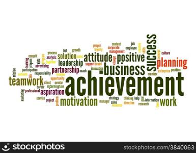 Achievement word cloud