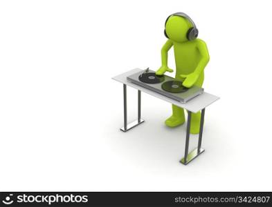 Acid DJ (3d isolated characters on white background series)