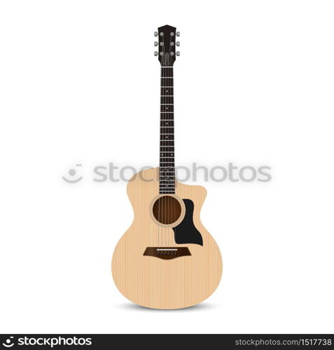 Acoustic guitar isolated on white background