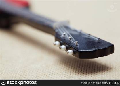 Acoustic guitare. Close-up view with shallow depth of field