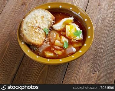 Acquacotta - soup in Italian cuisine that was originally a peasant food.originated in the coastal are southern Tuscany.