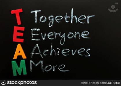 Acronym of TEAM - Together Everyone Achieves More