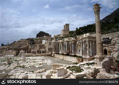 Acropolis and ruins of Nimfenum in Sagalassos in Turkey