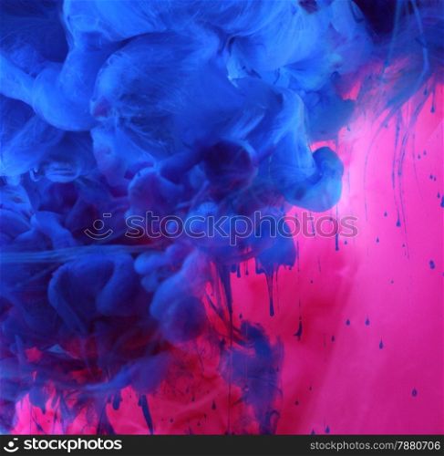 Acrylic colors in water. Abstract background.