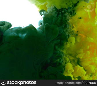 Acrylic colors in water. Abstract background. Isolated.