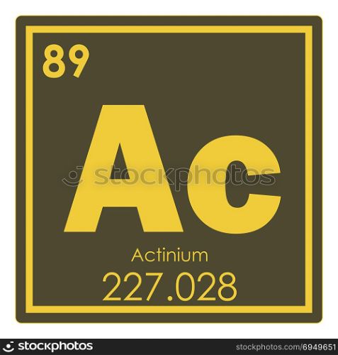Actinium chemical element periodic table science symbol