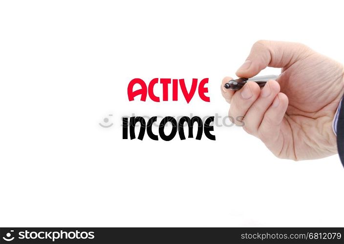 Active income text concept isolated over white background